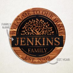 Personalized Unique Tree of Life Family Name Sign