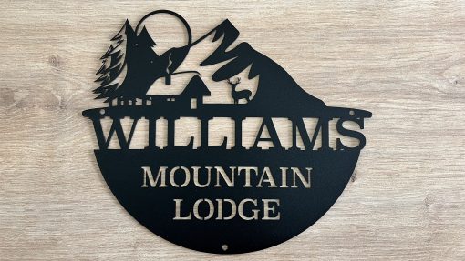 Custom Cabin Metal Name Sign