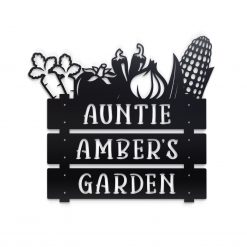 Custom veggie garden metal sign