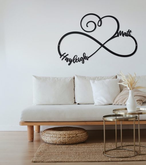 Personalized infinity love metal name sign