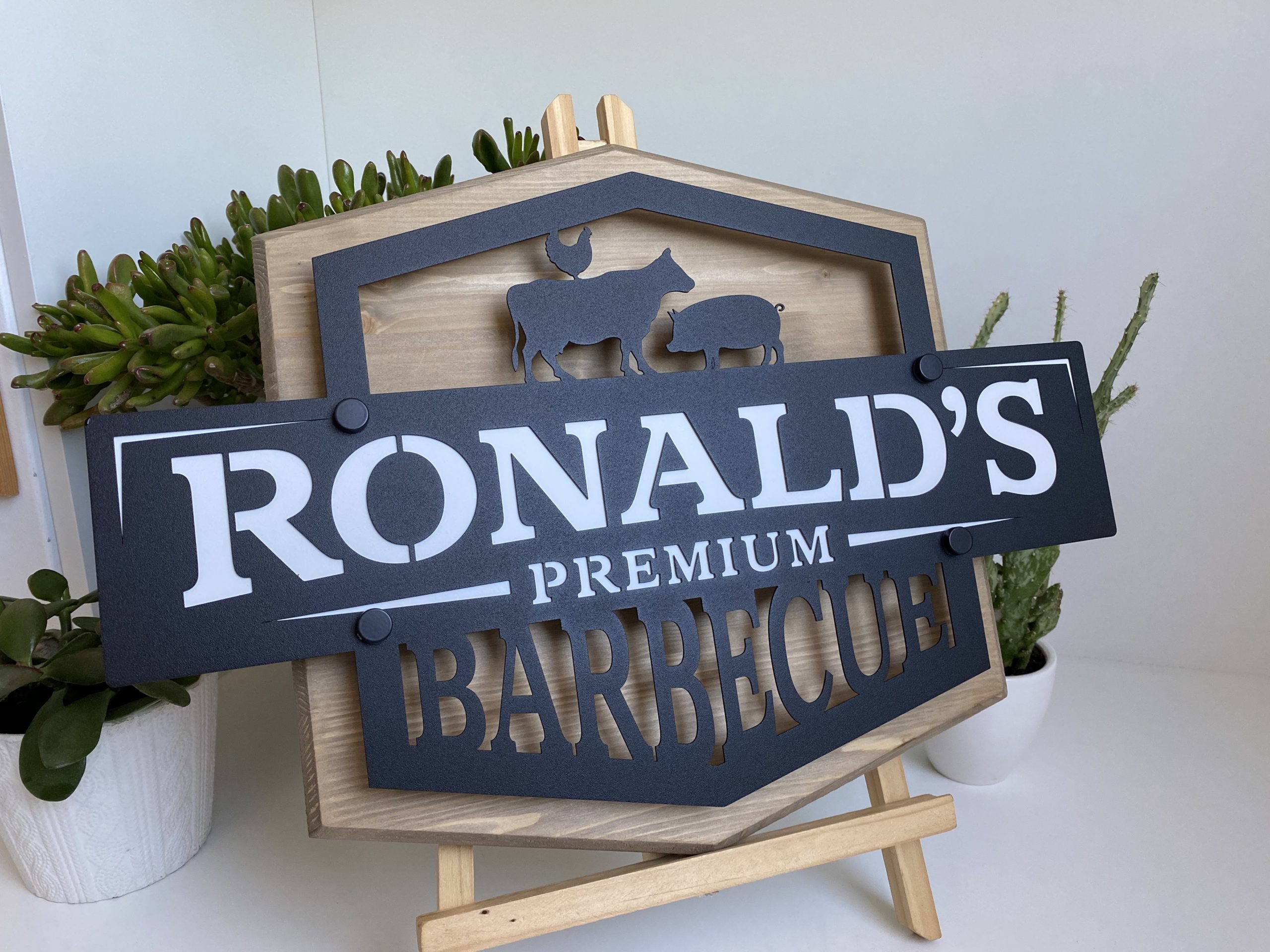 Personalized BBQ Sign  Custom Outdoor Metal BBQ Sign - Rusty