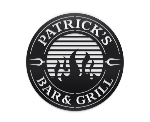 Personalized Bar & Grill Metal Sign