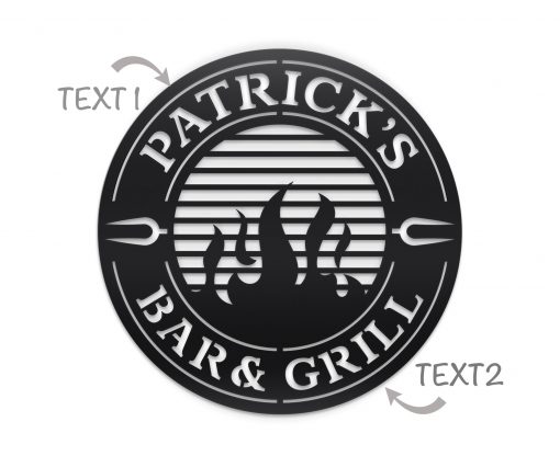 Custom Bar & Grill Metal Sign